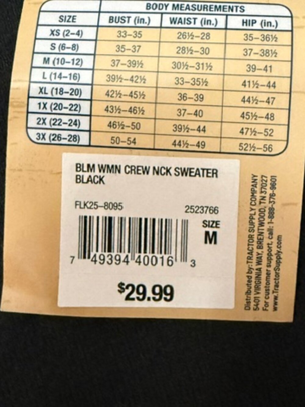 Blue Mountain Women's Pullover Crew Neck Sweater Black Size M NWT - Picture 5 of 5